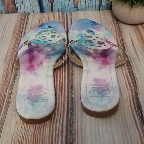 EVERGLADES Watercolor Tiedye Medallion Sandals NEW - Picture 6 of 9